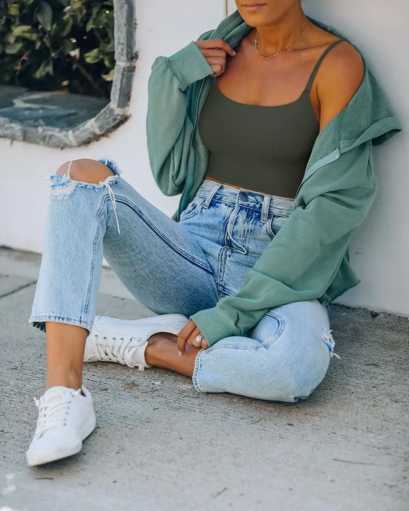 Adjustable Spaghetti Strap Seamless Camisole Crop Tops