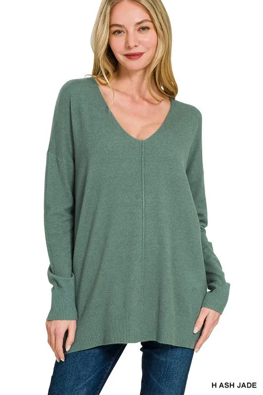 AntiPillingTreatment Microfiber Blend Venelope Viscose Front Seam Sweater S-XL