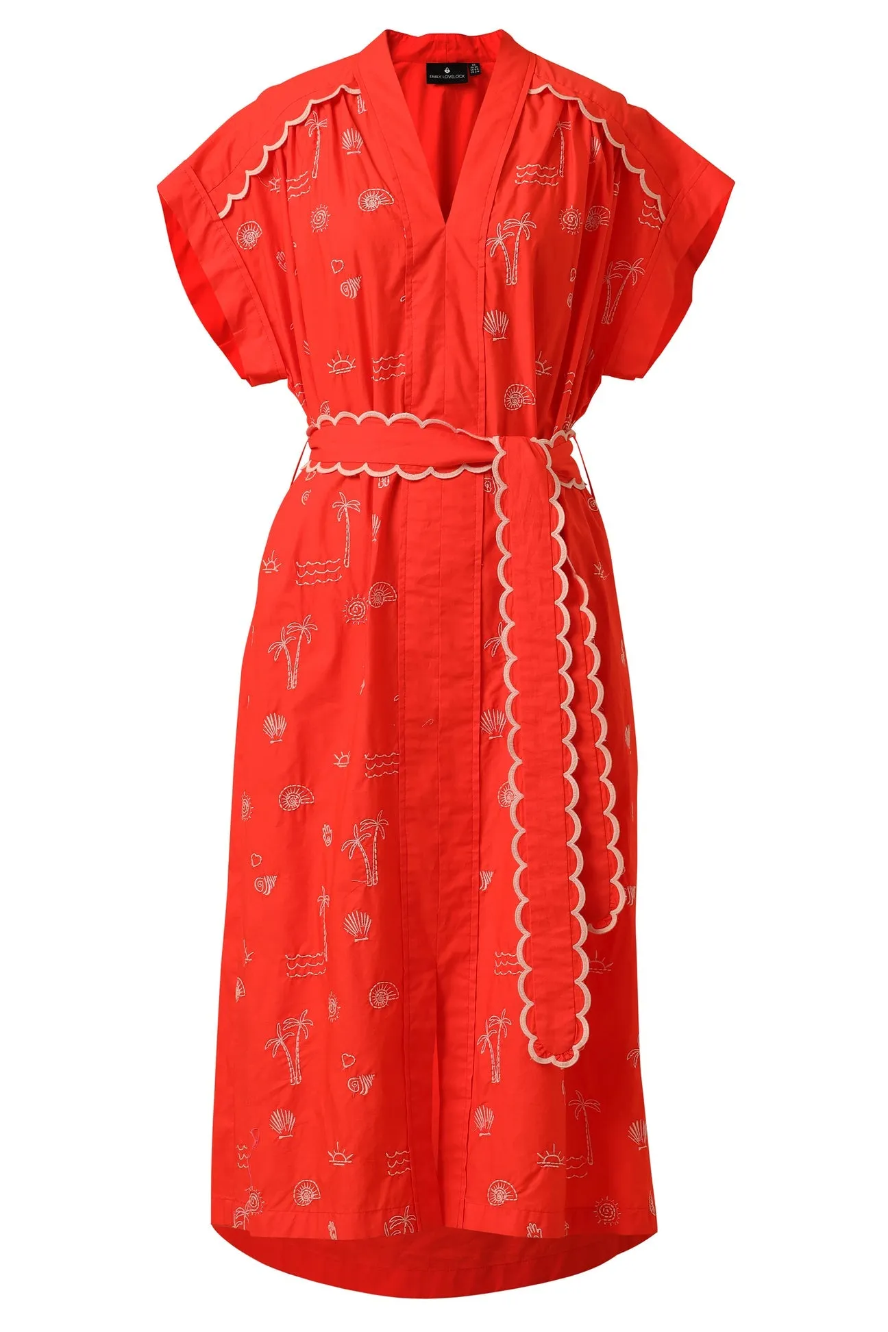 Adley Dress in Flame Scarlet Effortless Piece Neutral-Shade