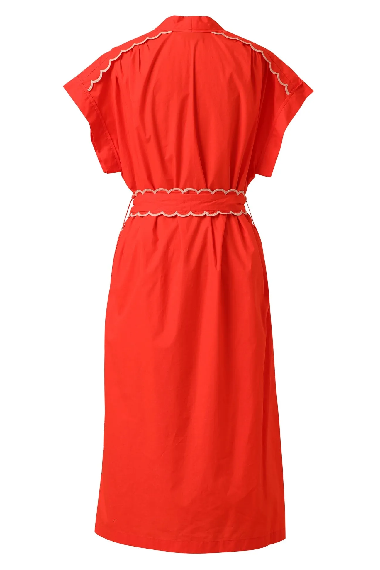 Adley Dress in Flame Scarlet Sleek Touch