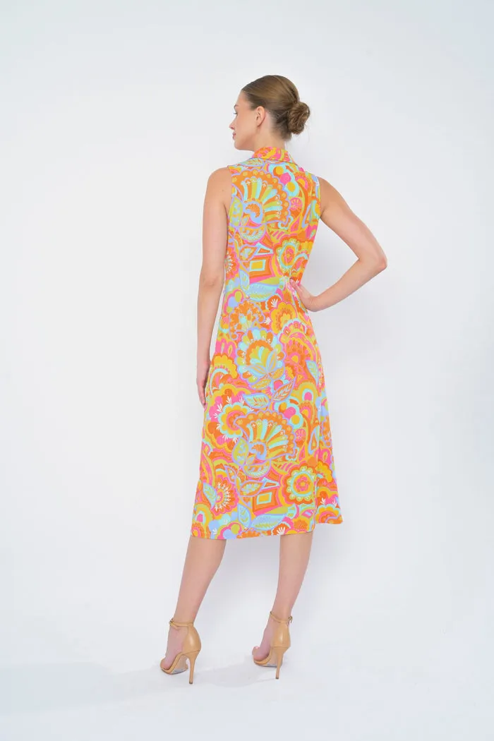 Adrianne Dress in Rainbow Beach Button Chic