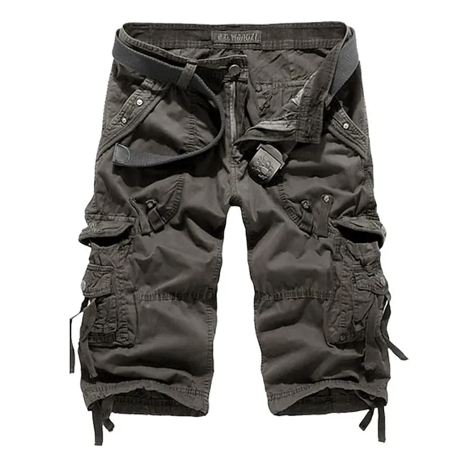 Adventure Utility Cargo Shorts for Men - ArmyGreen Wine Gradient