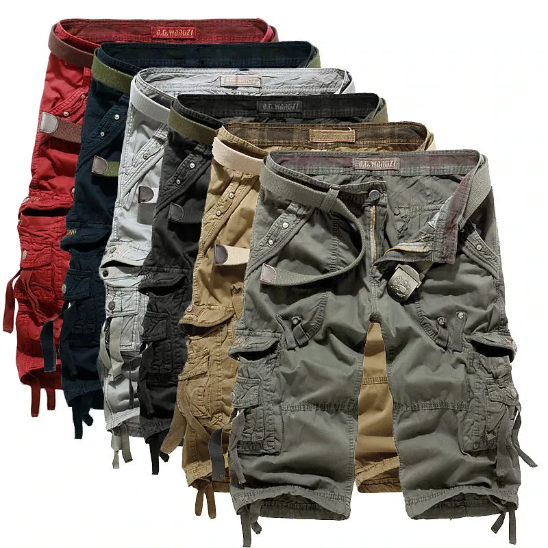 Adventure Utility Cargo Shorts for Men - ArmyGreen Wine Gradient