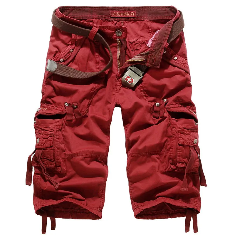 Adventure Utility Cargo Shorts for Men - ArmyGreen Wine Gradient