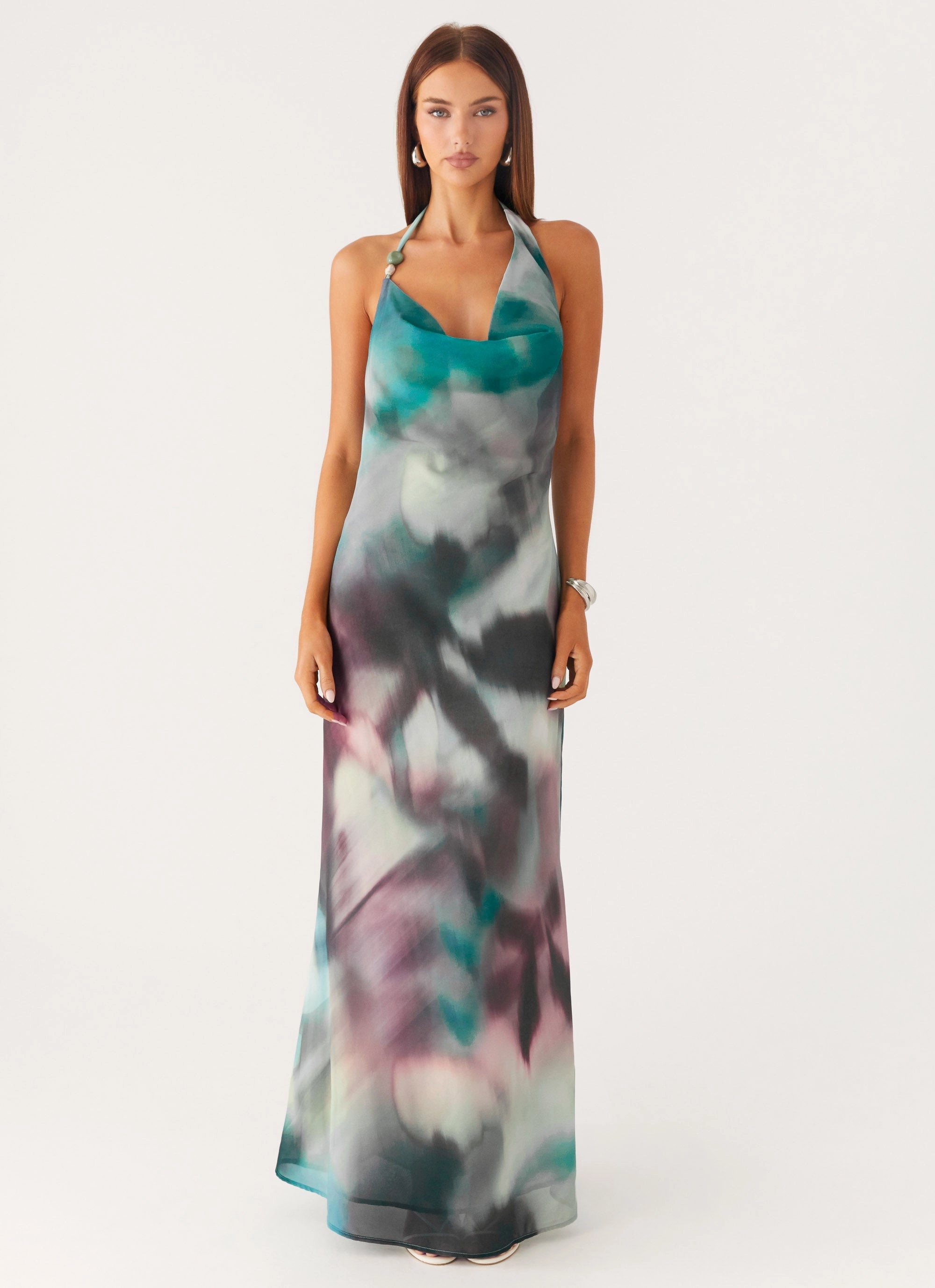 Classic Fit Lost At Sea Maxi Dress - Sea Splash