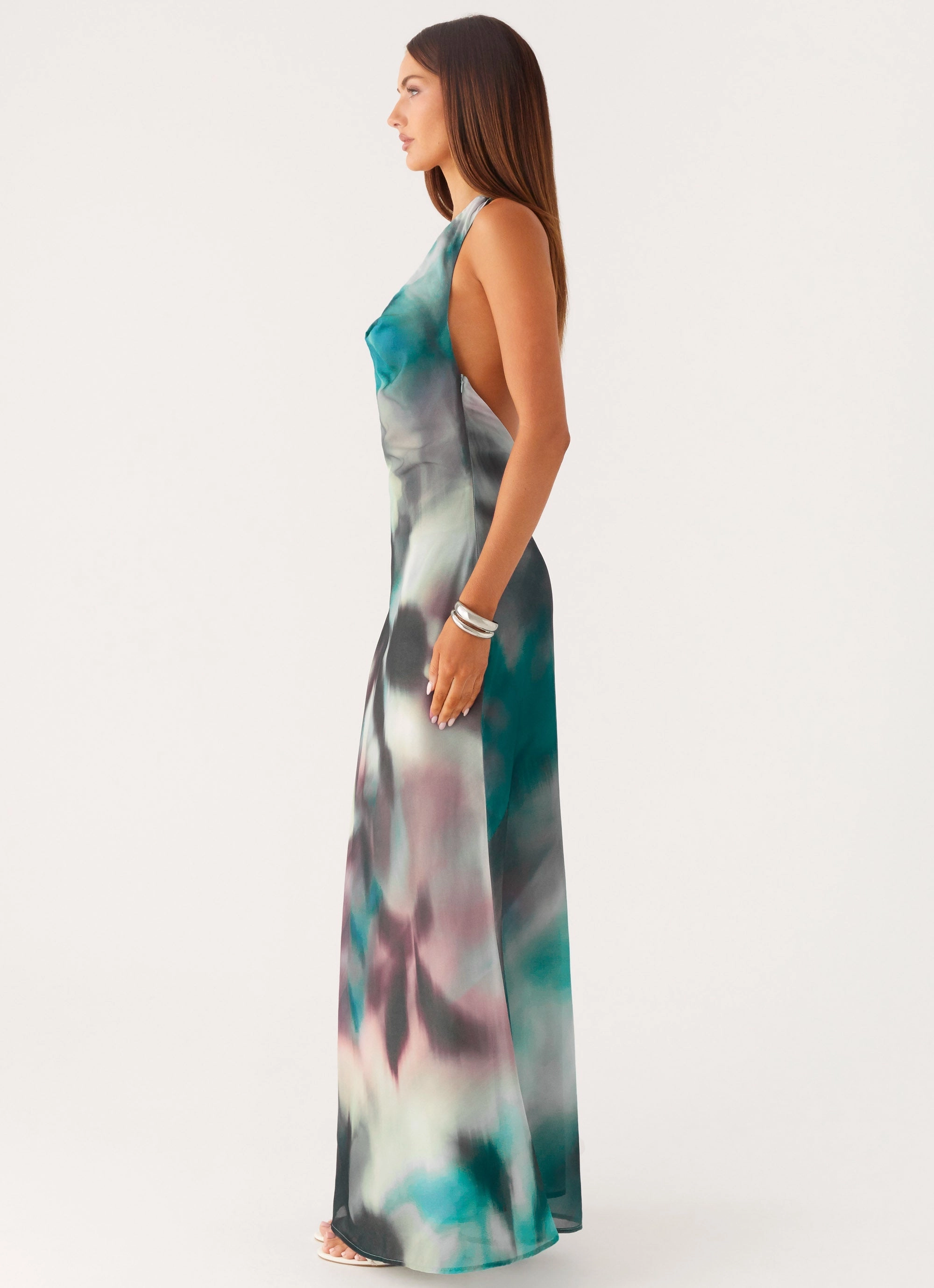 Calm Fit Heart Tone Lost At Sea Maxi Dress - Sea Splash