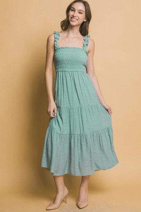Affordable Clothing Jasmine Smocked Bodice Maxi Dress Elegant Finish LightweightMaterial Jasmine Smocked Bodice Maxi Dress