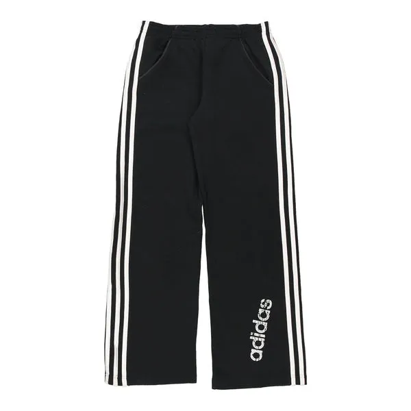 Age 10 Adidas Spellout Joggers - Medium Black Cotton Blend