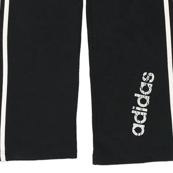 Age 10 Adidas Spellout Joggers - Medium Black Cotton Blend