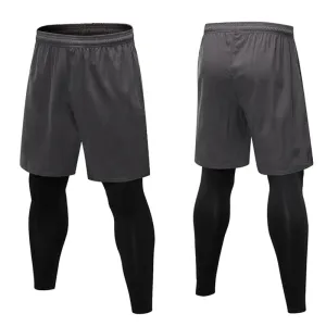 Aidase Men's Running Pants Compression Sport Tights 2 In 1 Quick Dry Fitness Gym Leggings Male Sportswear Workout Training Bottoms