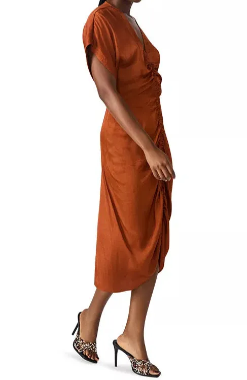 Aimee Dress in Gingerbread Boat-Neck Light Wear