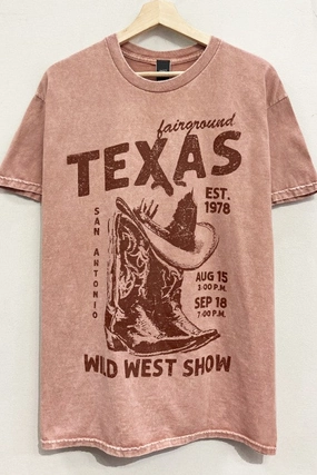 Airflow Optimized Texas Wild West Tee S-XL Easy-Going Style Thermoregulating Fabric Texas Wild West Tee S-XL