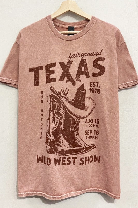 Easy-Going Style Thermoregulating Fabric Texas Wild West Tee S-XL
