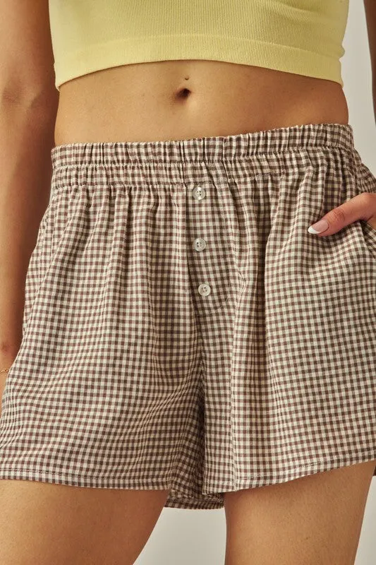 Mila Plaid Boxer Shorts UPF Protection surf wear