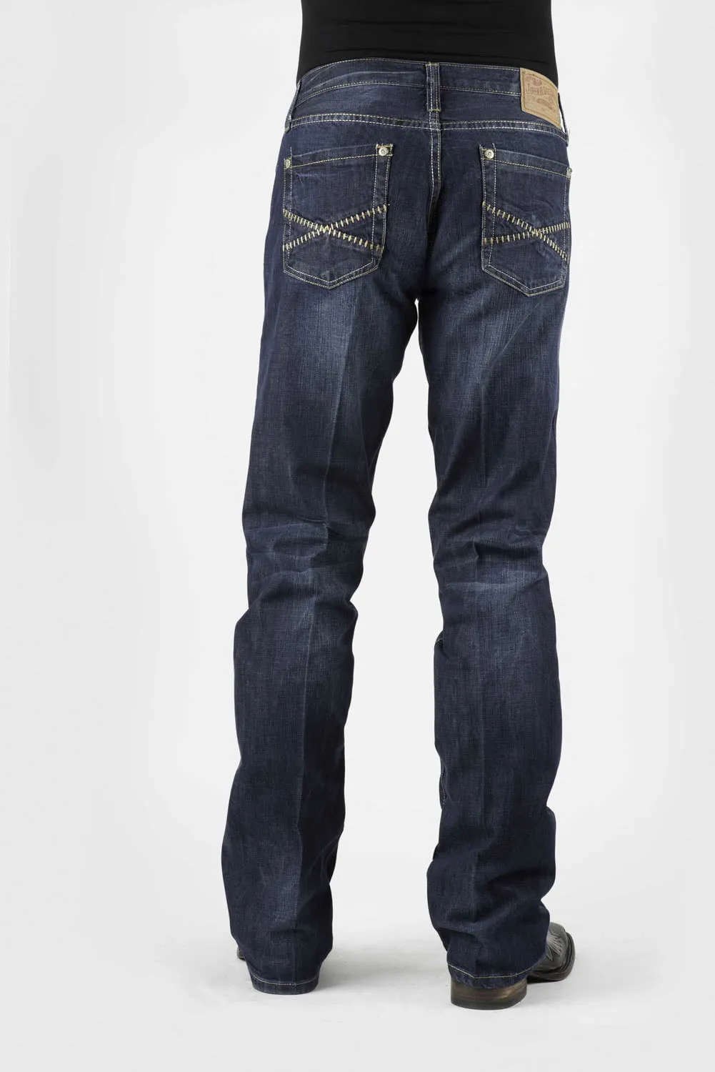 Style Daily Stetson Mens 1014 Rocks Fit Small Stitch Blue 100% Cotton Jeans