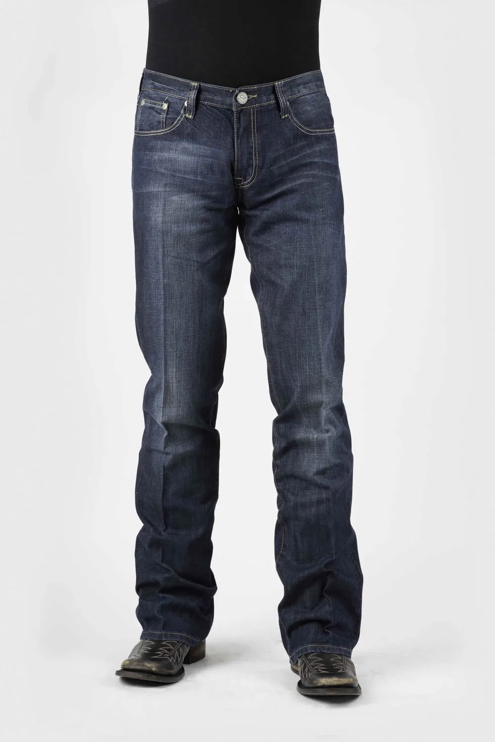Stetson Mens 1014 Rocks Fit Small Stitch Blue 100% Cotton Jeans Timeless Match Chic Design