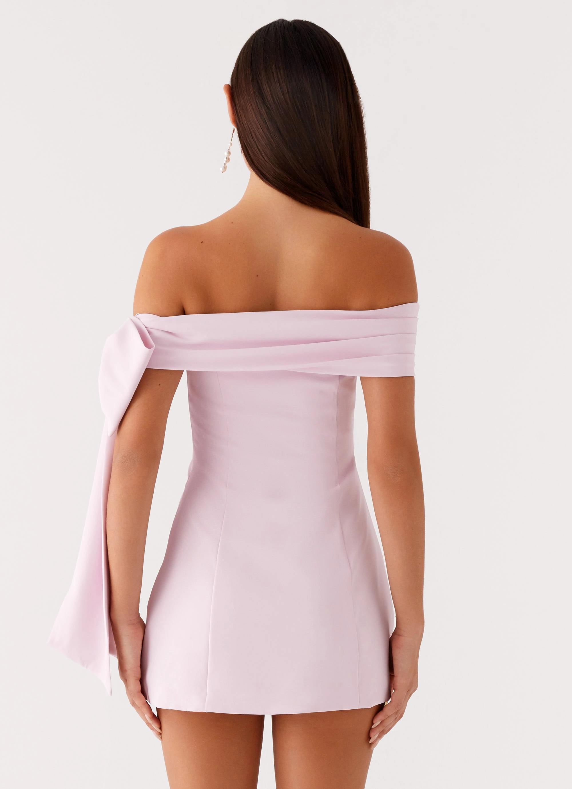 Stretchable Olive Tone Akari Mini Dress - Pink