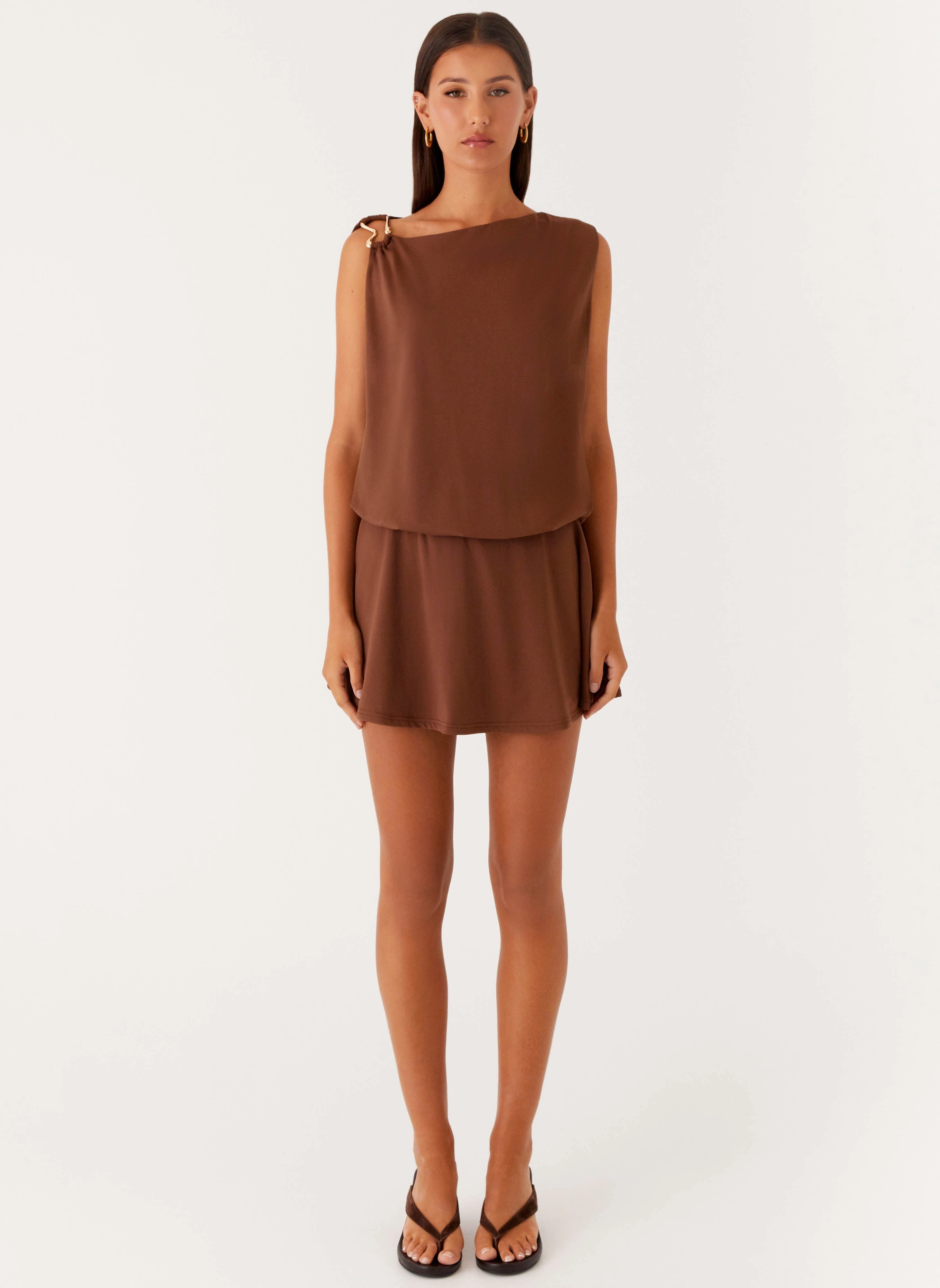 Ala Mini Dress - Chocolate Smooth Outline