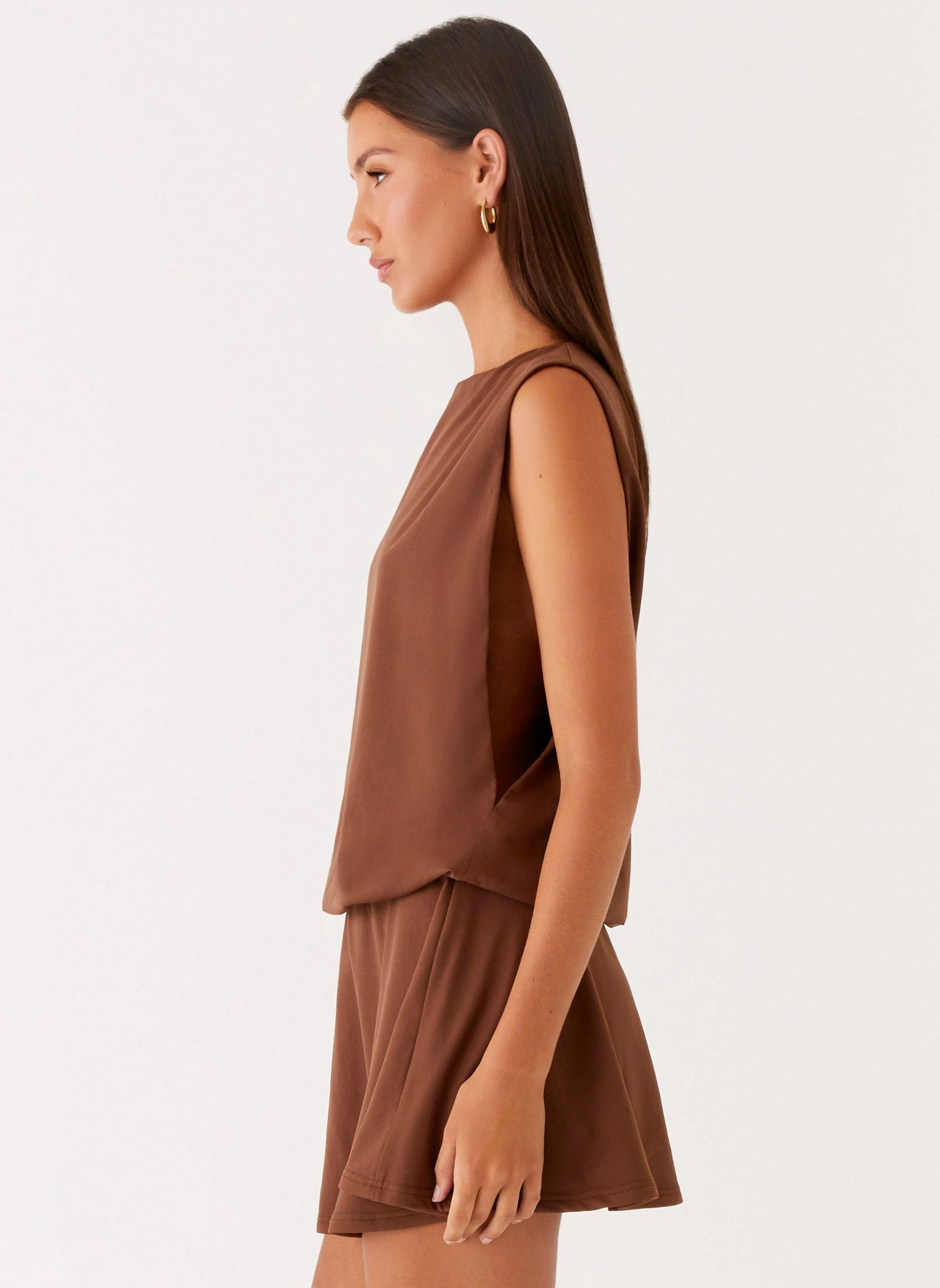 Ala Mini Dress - Chocolate Bold Movement Subtle Mood