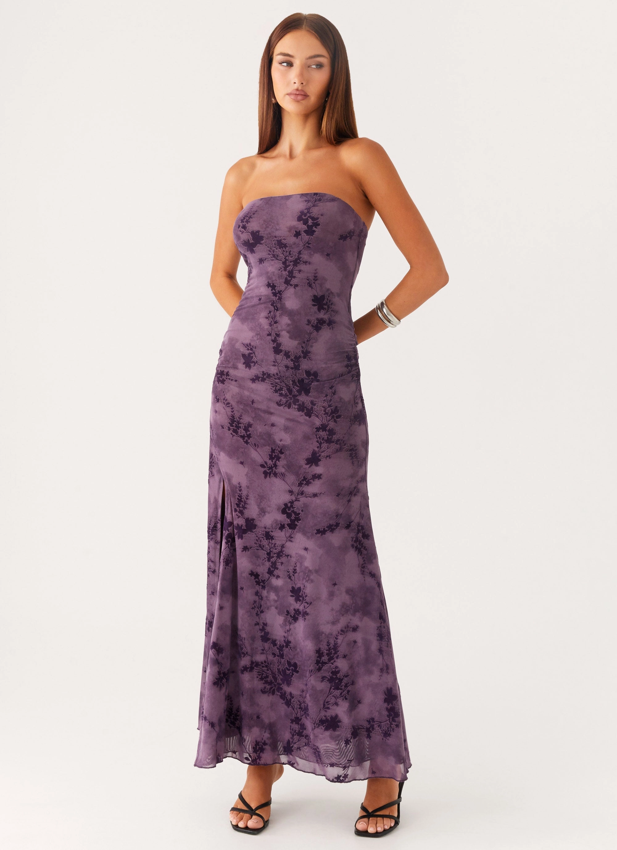 Alexandrite Midi Dress - Purple Sculpted Fit Form Fitting