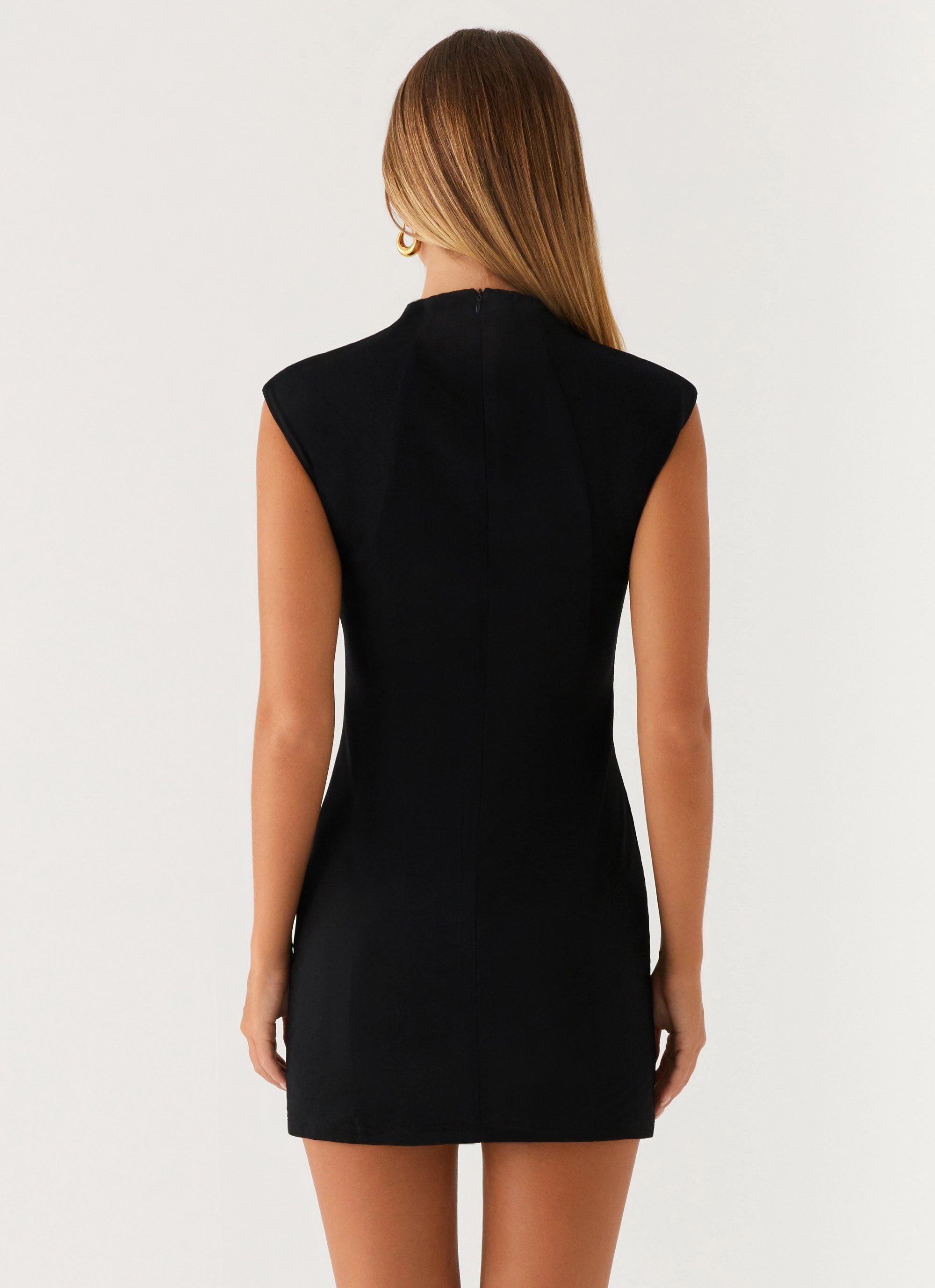 Zip-Closure Alias Mini Dress - Black