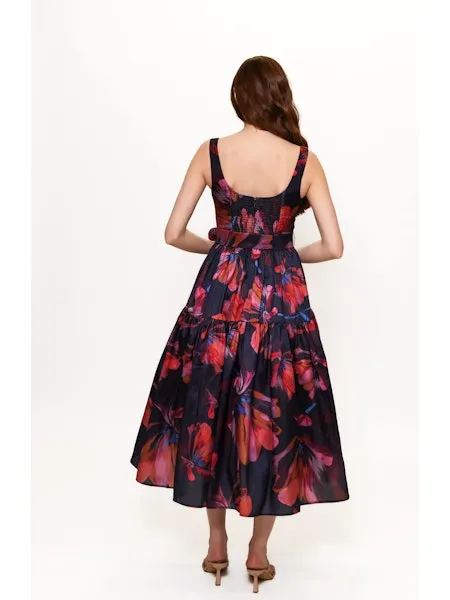 Alice Maxi Dress in Navy Multi Breezy Watercolor Blooms Effortless weekend dress