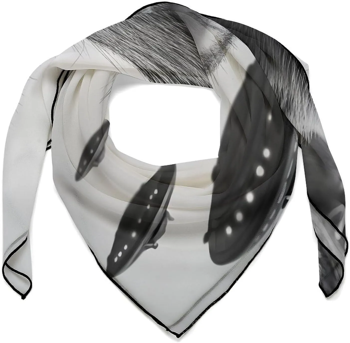 Aliens Capybara Square Head Scarves Silk Scarf for Women Men Wrap Neck Scarf Lightweight Bandana