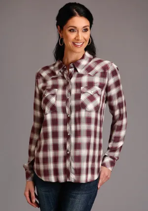 All Day Comfort Stetson Womens Wine Rayon/Nylon Gaucho Plaid L/S Shirt Sophisticated Look Stetson Womens Wine Rayon/Nylon Gaucho Plaid L/S Shirt