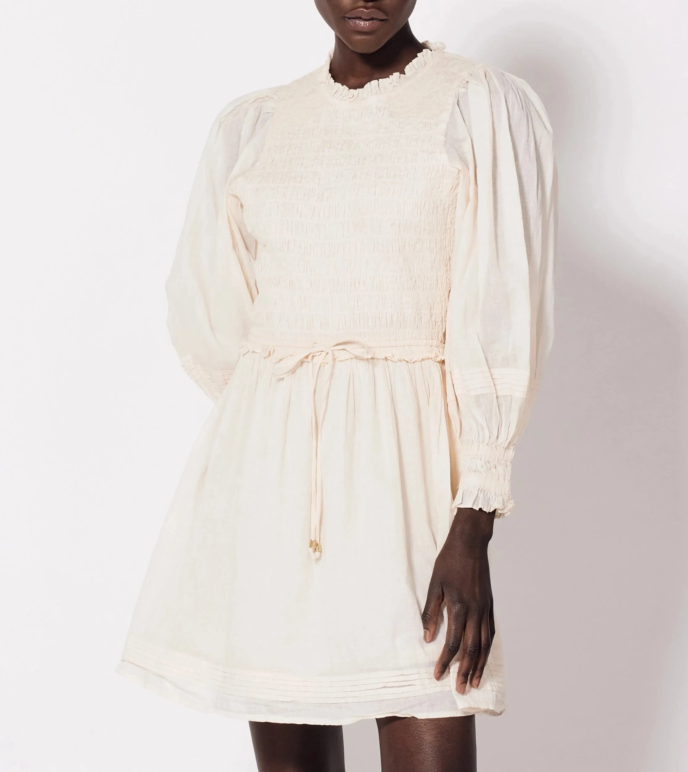 Brooke Mini Dress | Champagne Balloon-Sleeve