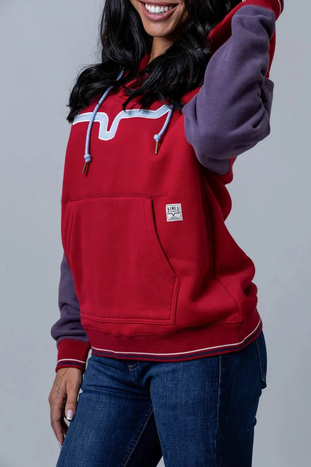 Kimes Ranch Womens Amigo Red Cotton Blend Hoodie Classic Wear Street Fashion Trend Design