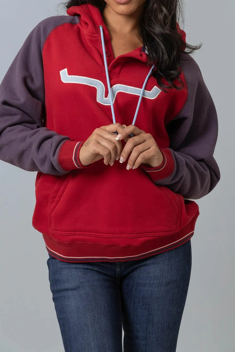 Kimes Ranch Womens Amigo Red Cotton Blend Hoodie Motion Ease