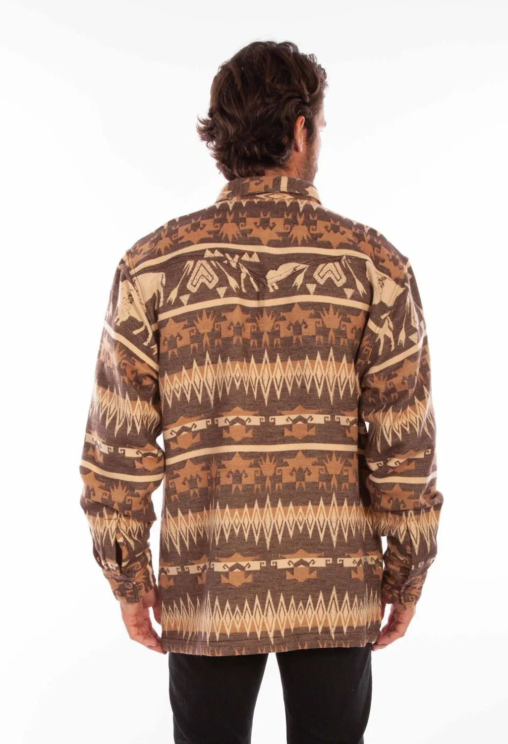 Tailored Fit Modern Cut Scully Mens Buffalo Jacket Brown 100% Cotton L/S Shirt