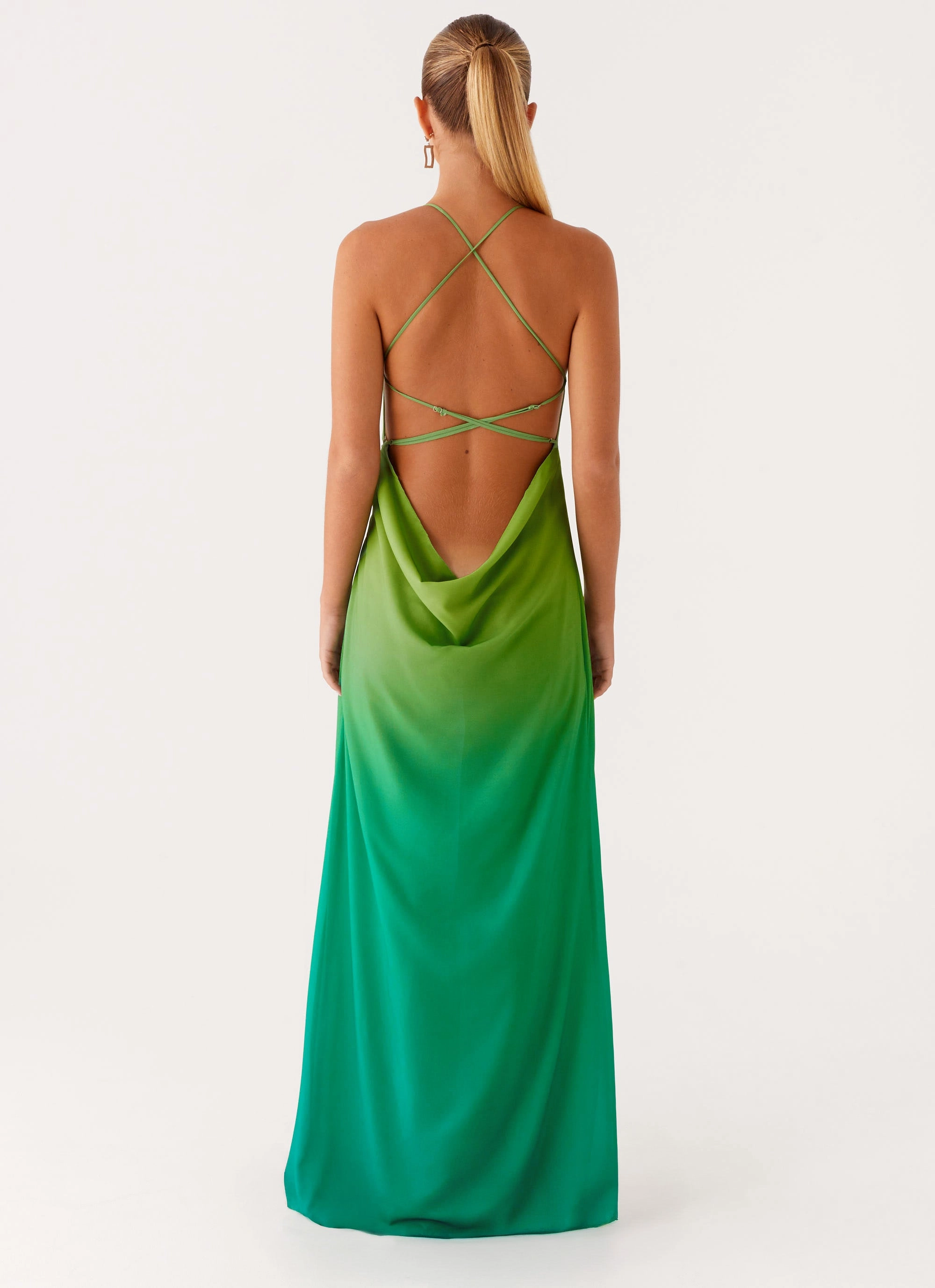 Easy Elegance Calm Tone Opposites Attract Maxi Dress - Green Ombre