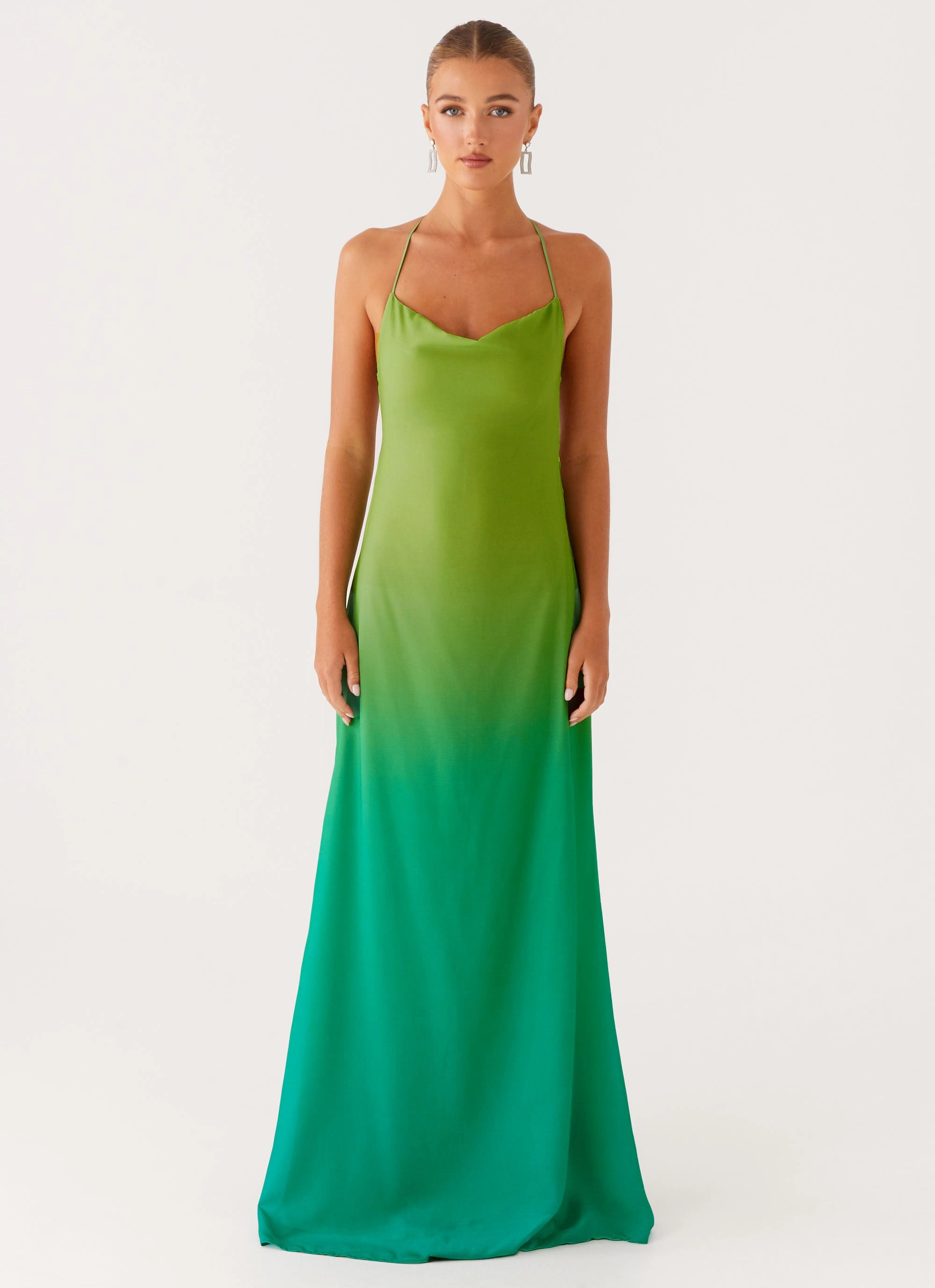 Lace Ease Fresh Style Opposites Attract Maxi Dress - Green Ombre