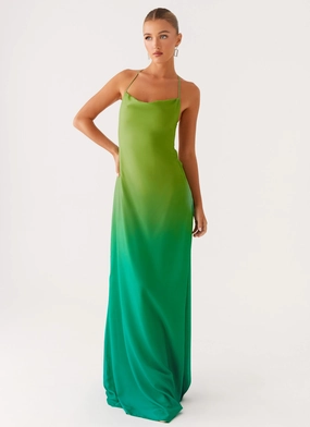All-Season Fit Opposites Attract Maxi Dress - Green Ombre Sleek Presence Opposites Attract Maxi Dress - Green Ombre