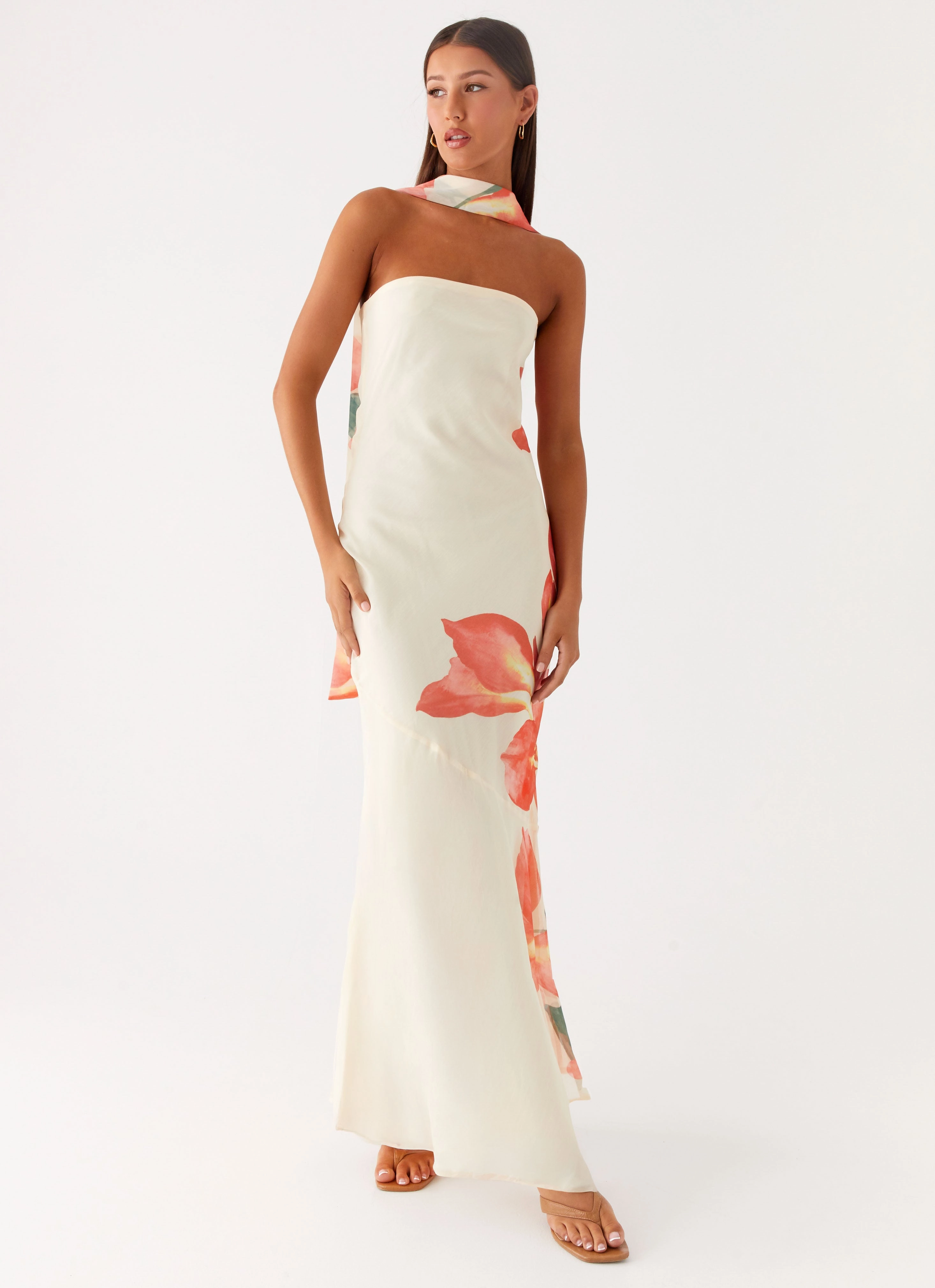 Feminine Charm Layered-Sleeve Under The Pagoda Maxi Dress - Siena Floral