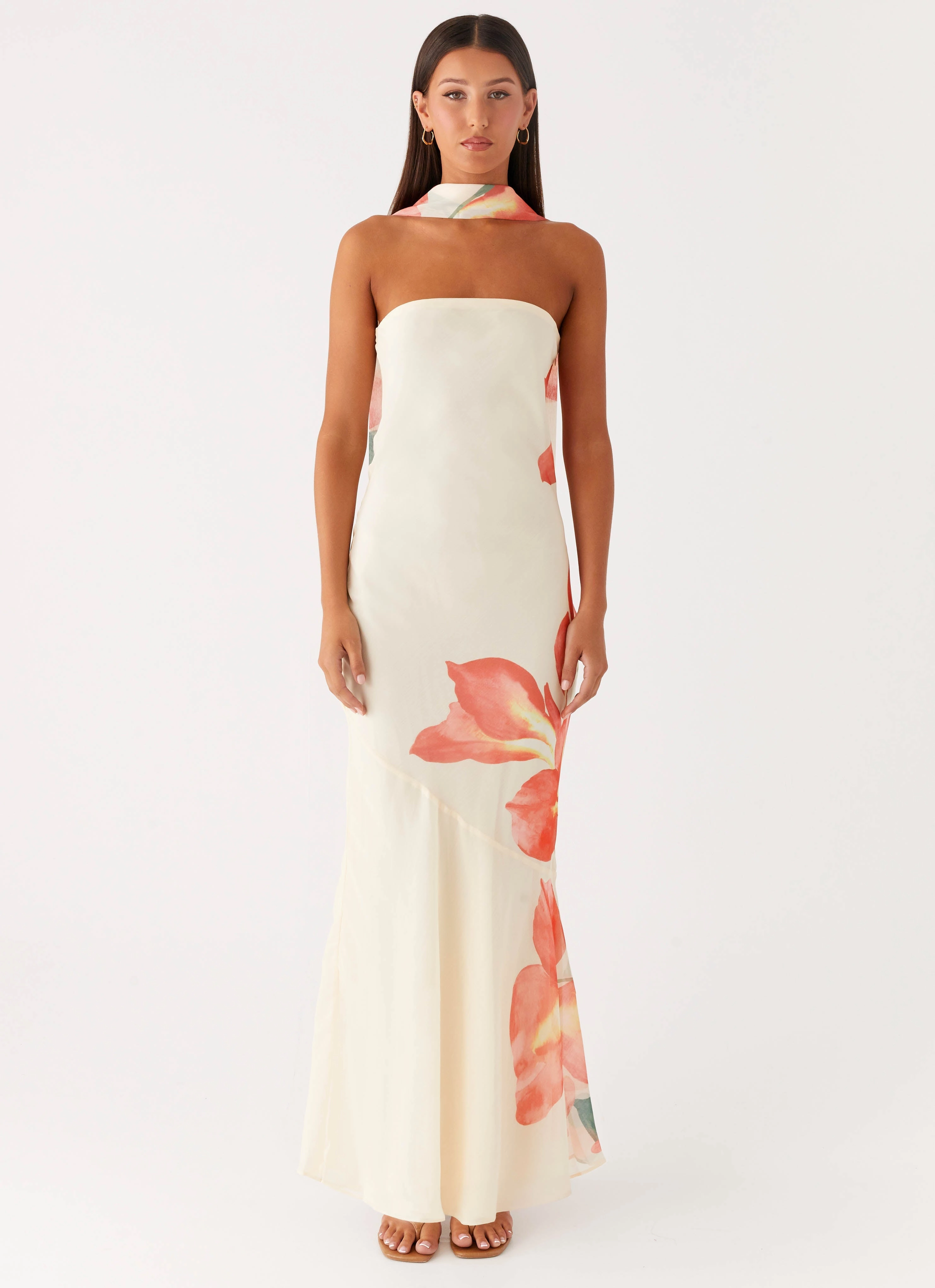 Delicate Lines Breathable Design Under The Pagoda Maxi Dress - Siena Floral