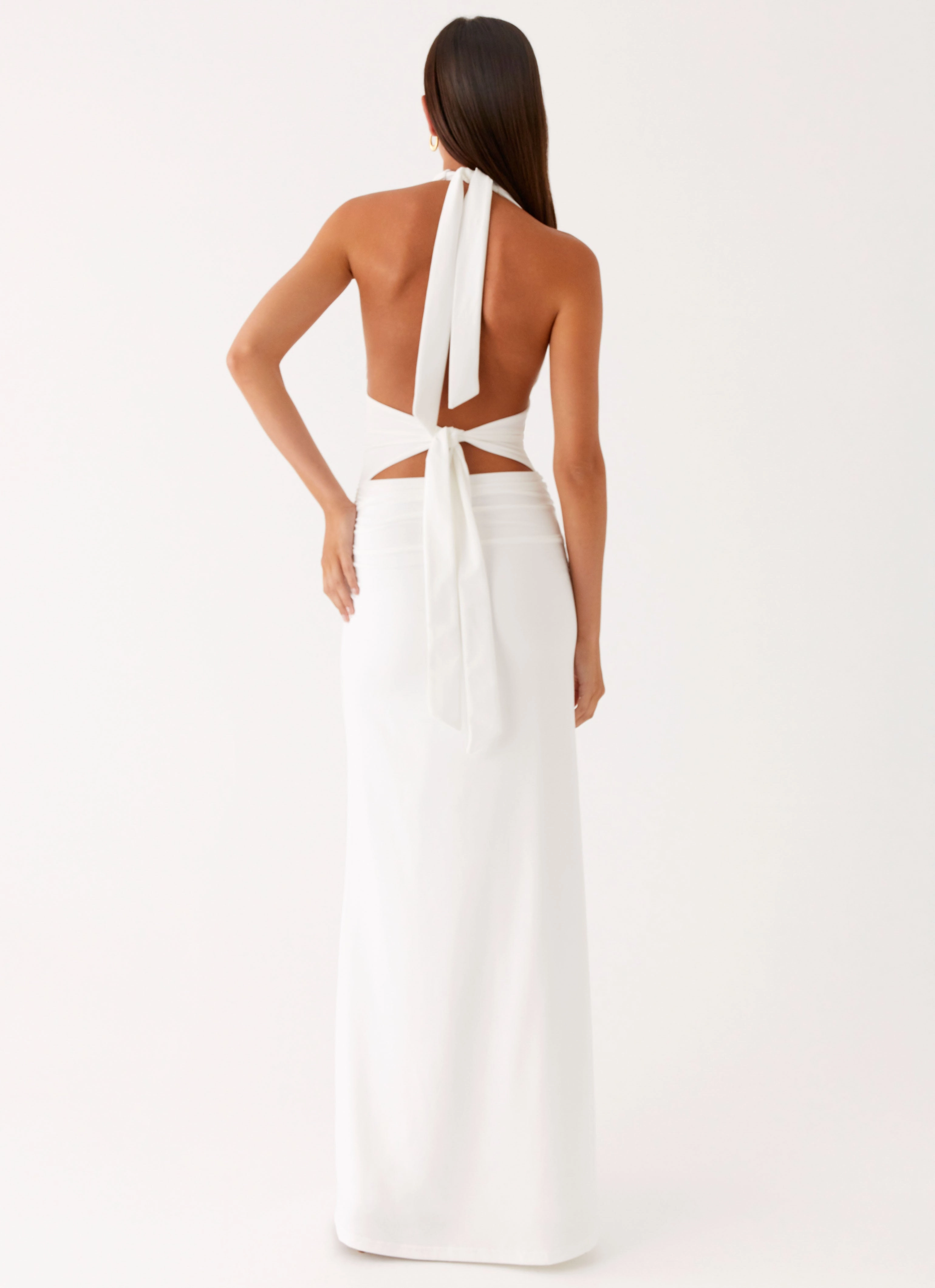 Ilaria Halter Maxi Dress - White Night Style