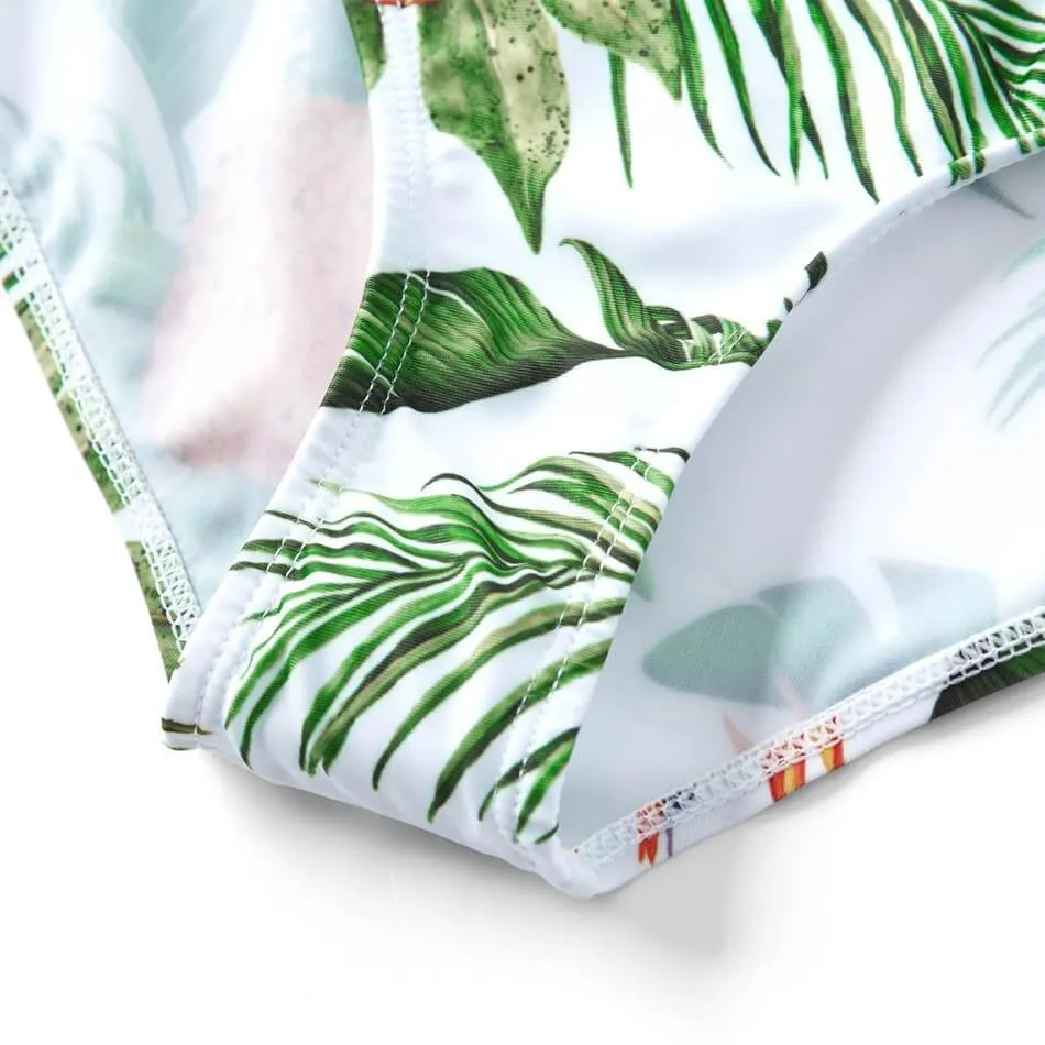 Allover Tropical Pineapple Printed Family Matching Swimwear