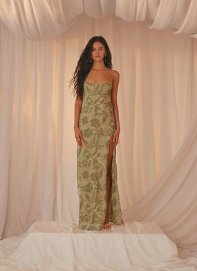 Alouette Maxi Dress - Jade Fern Sleeveless Cut Quiet Sweet Vacation Outfit Alouette Maxi Dress - Jade Fern