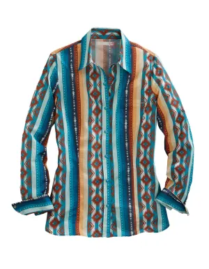 Always Fit Tin Haul Womens Multi-Color 100% Cotton Aztec Serape L/S Shirt Timeless Wear Flawless Look Tin Haul Womens Multi-Color 100% Cotton Aztec Serape L/S Shirt