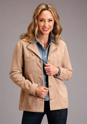 Always Gear Stetson Womens Taupe Leather Notch Collar Jacket Stetson Womens Taupe Leather Notch Collar Jacket Student Outfit Work Ready