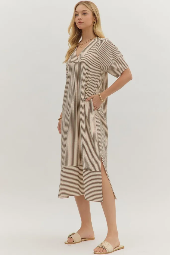 Amber Seersucker Midi Dress All Fit Style