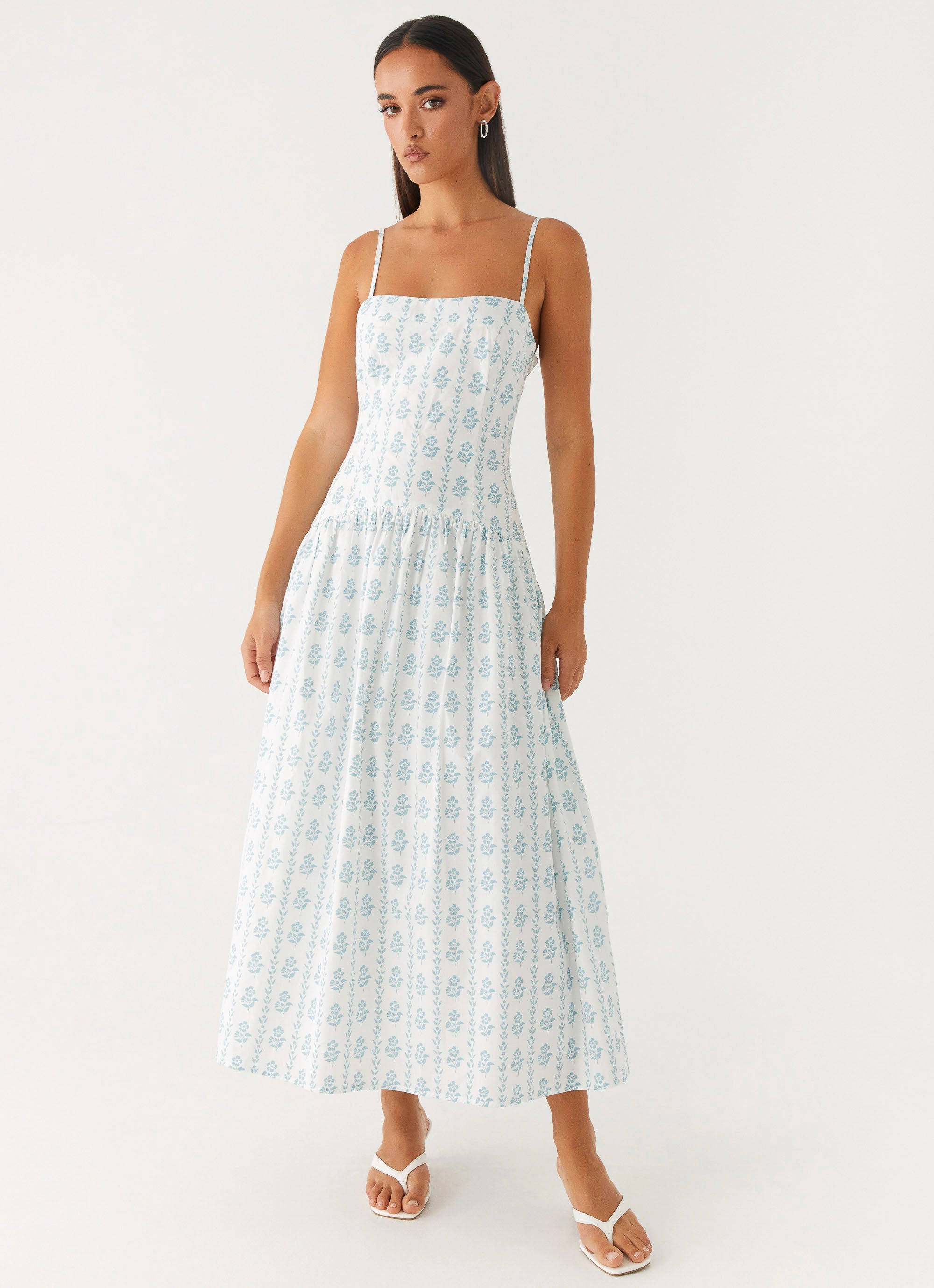 Hidden Zipper Amelie Midi Dress - Sweet Daydream Print