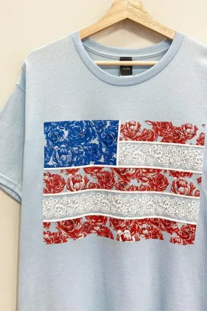 America Flag Puff-Print Tee S-XL Colorfast Dye Method America Flag Puff-Print Tee S-XL slim fit Zip Up