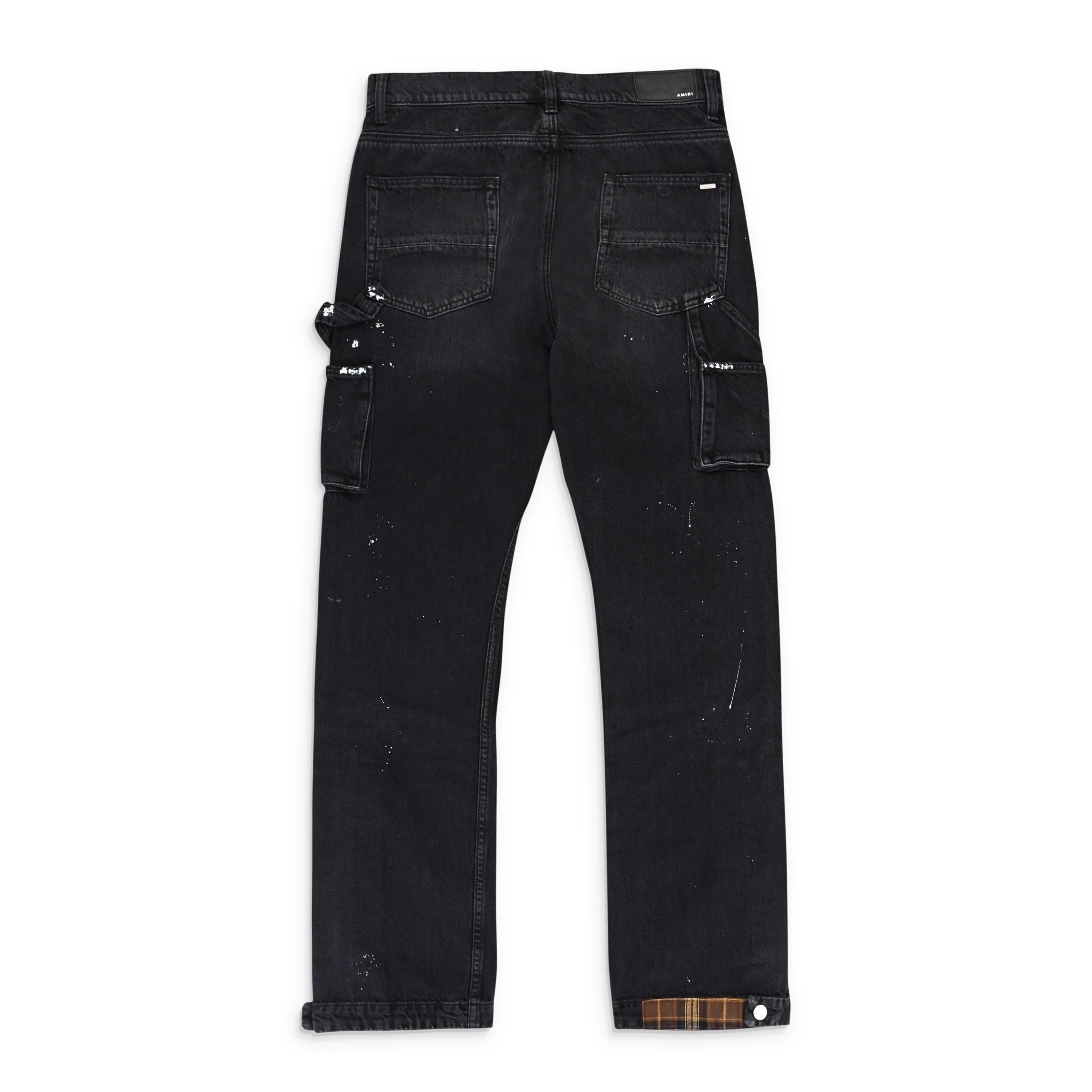 AMIRI PLAID AGED BLACK CARPENTER PANTS