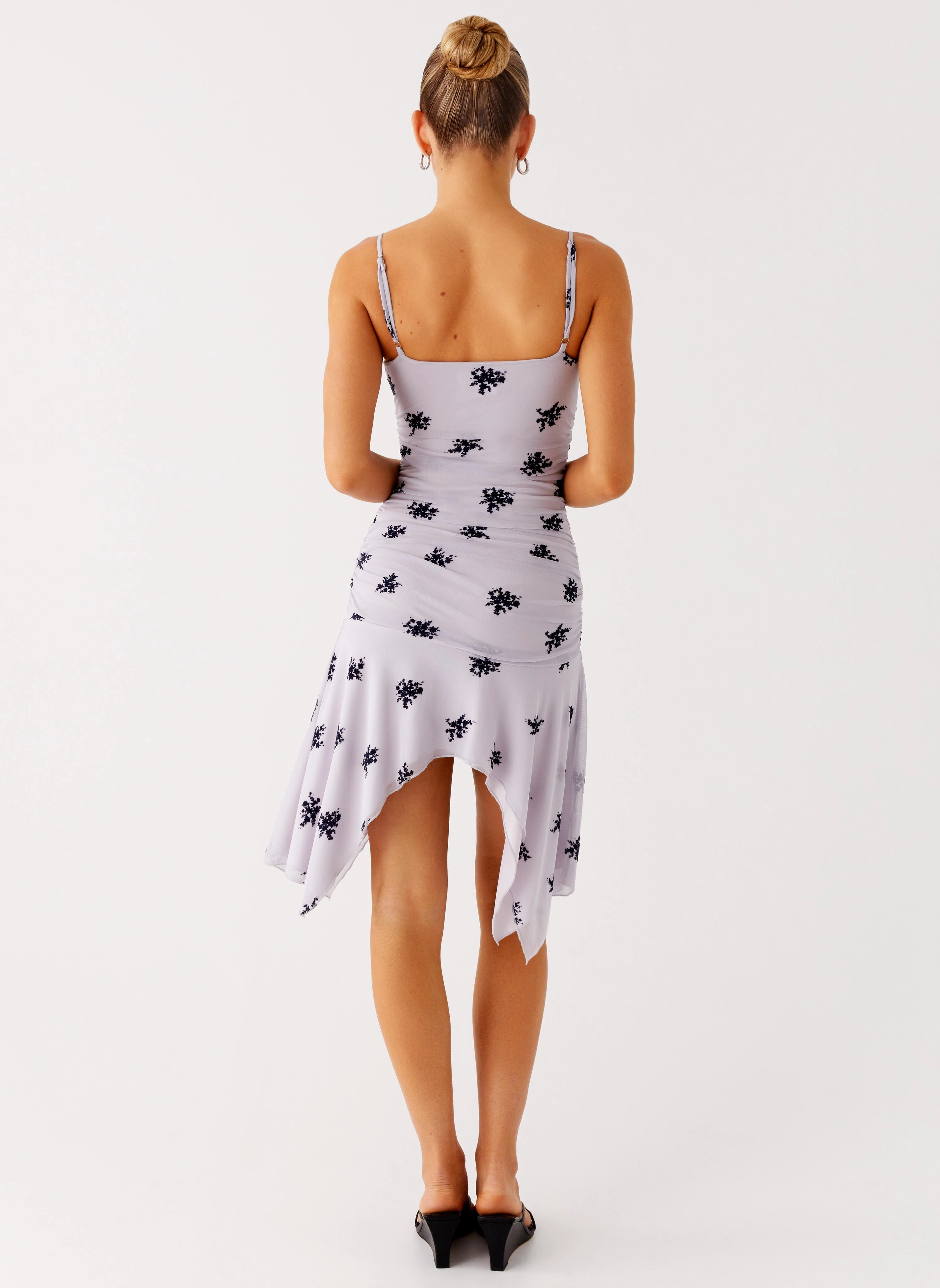 Smart Texture Amor Flock Hanky Mini Dress - Lilac