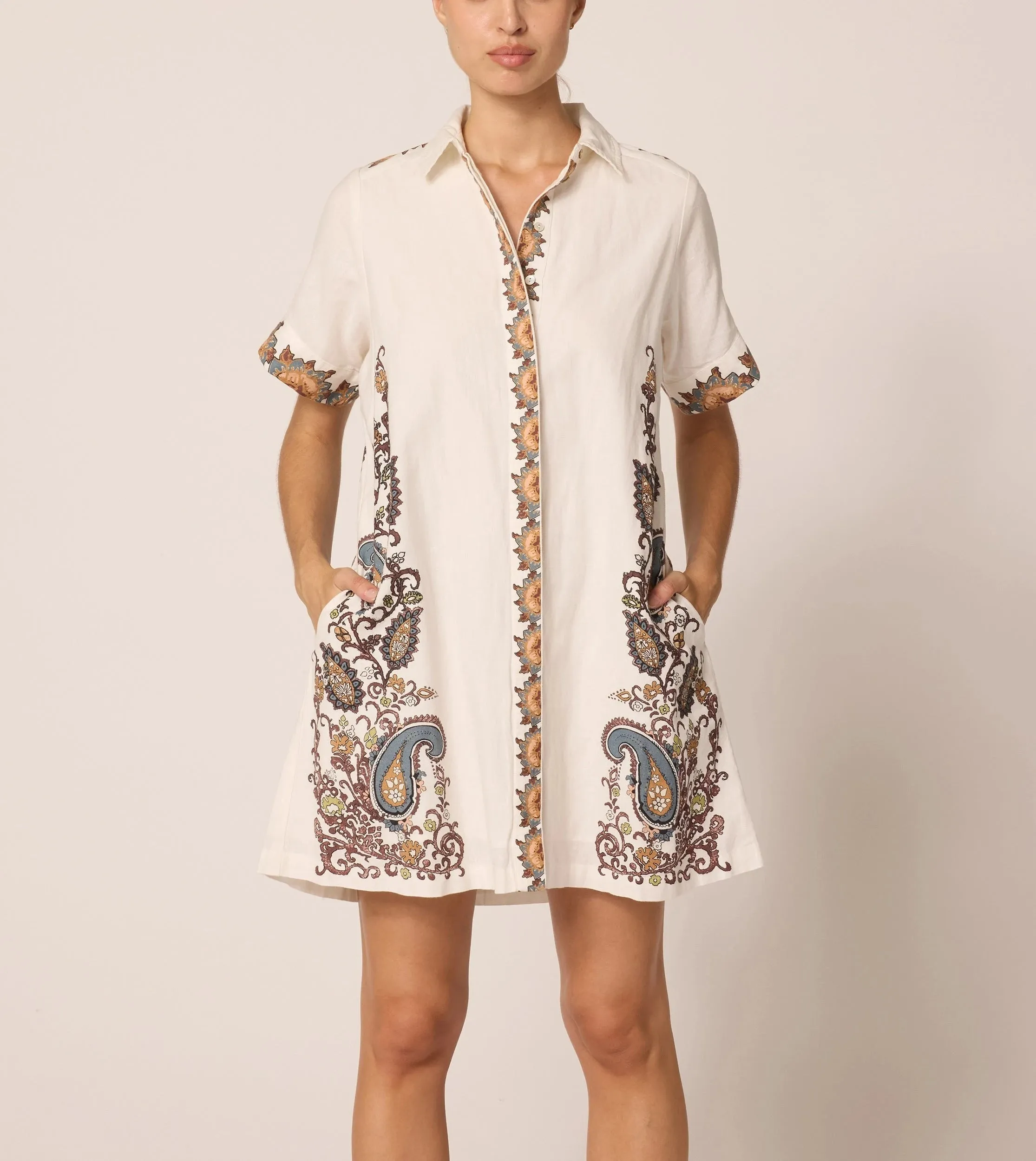 Anahita Mini Dress | Veneto Paisley Dreamy Silhouette Comfortable Layer