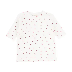 Analogie Strawberry T-Shirt Three Quarter Sleeve - White