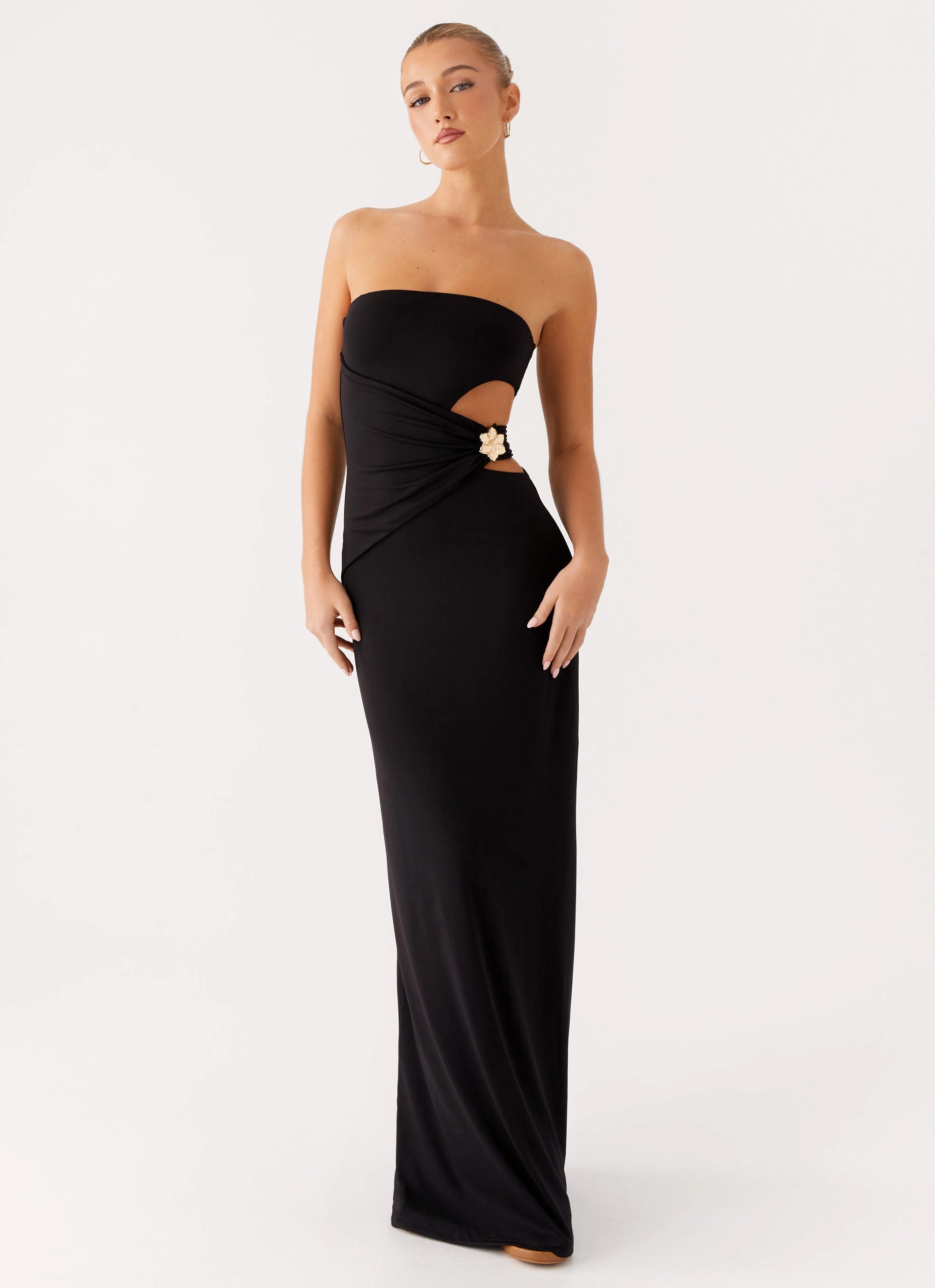Halter-Neck Anetta Maxi Dress - Black